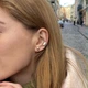 Серебряная серьга - каффа 123192 Онікс - изображение 8