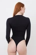 Боді лонгслів жіночій безшовний в рубчик Giulia BODY LONG SLEEVE RIB Чорний S-M - зображення 3