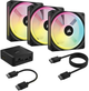 Набір вентиляторів Corsair iCUE Link QX120 RGB PWM PC Fans Starter Kit with iCUE Link System Hub (CO-9051002-WW) - зображення 1