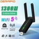 Безпровідний USB Wi-Fi адаптор Derapid DE-AC1300 чорний - изображение 1
