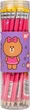 Набір олівців чорнографітних YES Line Friends Choco трикутні з гумкою тубус 36 шт (280669) (5056574434906) - изображение 1
