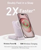 Магнитная батарея Anker MagGo Power Bank 6600mAh, ультрабыстрая 15 Вт для iPhone 17/17 Pro/17 Pro Max, iPhone 16/15/14/13/12 Series - Purple - изображение 2