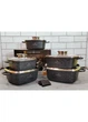 Набір квадратних каструль з мармуровим покриттям 12 пр Edenberg EB-3986 - зображення 2
