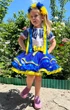 Костюм український Хризантема р.80-116 біло-синій (Ku018) - изображение 1