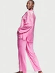 Сатинова піжама Victoria's Secret (сорочка+штани) S Розовая сердечки Satin Long Pajama Set Pink - изображение 2