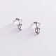 Серьги - пусеты "Луна" в белом золоте с06984 Онікс - изображение 3