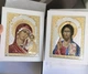 Иконы с напылением серебром для дома Спаситель и Богородица 18х21см (прямая, белый киот) - изображение 2
