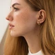 Прямоугольные серьги "Lydia" (желтое золото) с08681 Онікс - изображение 2