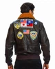 Кожаная куртка Top Gun Official Signature Series Flight Jacket 1.0 M Brown TG1M - изображение 4