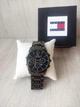 Чоловічий подарунковий набір Tommy годинник та шкіряний гаманець total black - зображення 2