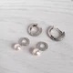 Сережки трансформери Hand Made з перлами Swarovski класичного білого кольору - зображення 3
