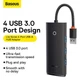 Хаб Baseus USB to 4*USB3.0 25см Hub Lite Series WKQX030001 Black (WKQX030001) - изображение 3