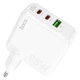 Мережевий зарядний пристрій HOCO Header three-port C115A |1USB/2Type-C, 65W/3A, PD/QC| white - зображення 3