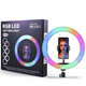 Светодиодная кольцевая лампа для фото, селфи RGB RL-13 от USB LED/Лед, Selfie) MJ-33 с держателем для телефона - изображение 3