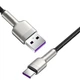 Кабель usb type-c 66w cafule metal data 2м чорний BASEUS, CAKF000201 - зображення 2