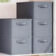 Органайзер для одягу з ручками - 6 комірок - 44х30х20 см - grey & white stitching - зображення 4
