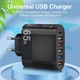 Зарядний пристрій для живлення Блок живлення для телефону 65W 5 USB + 1 Type-C Швидка зарядка PD+QC3.0 Блок зарядки для Samsung, IPhone, Xiaomi, Redmi, Huawei, Realme 542 White - зображення 4