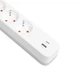 Сетевой удлинитель VIDEX ONCORD с/з 4 розетки с кнопкой 3м(3x1.5мм) и USB(QC3.0) + USB-C(PD18W) белый - изображение 3