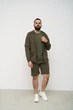 Спортивный костюм мужской тройка лето Handy Wear Summer с кофтой на замке + шорты + футболка хаки M - изображение 1