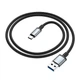 Кабель швидкісний 5 Гбіт/с USB на Type-C Hoco Data Cable (USB3.0, 5Gbps, 3А, 0.5m). Black - зображення 2