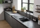 Hansgrohe Мийка кухонна S52, граніт, прямокутник, з крилом, 980х480х190мм, чаша - 1.5, накладна, S520-F530, чорний графіт - изображение 4