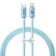 Кабель для Iphone на 1,2м. Type-C to Lightning Crystal Shine Series 20W Sky Blue, Baseus для зарядки та передачі даних (CAJY001303) - зображення 1