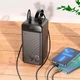УМБ Павербанк Hoco J123D 90000 mAh 22.5W 3A и Подарок Сетевой Адаптер Hoco 20W с кабелем Type-C to Type-C с быстрой зарядкой Павербанк с фонарем Черный - изображение 3