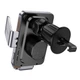 Тримач для мобільного з БЗП HOCO HW7 Transparent Discovery Edition Wireless Fast Charging Car Holder (Air Outlet) Metal Gray (6942007608145) - зображення 4