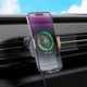 Тримач для мобільного з БЗП HOCO HW7 Transparent Discovery Edition Wireless Fast Charging Car Holder (Air Outlet) Metal Gray (6942007608145) - зображення 7