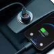 Автомобільний зарядний пристрій Baseus Golden Contactor Max Dual Fast Charger Car Charger U+C 60W Dark Gray (CGJM000113) - изображение 7