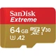Карта пам'яті microSDXC (UHS-1 U3) SanDisk Extreme Action 64Gb class 10 A2 V30 (R160MB/s) (adapter SD) (SDSQXA2-064G-GN6AA) - изображение 1