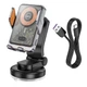 Автотримач для телефона з БЗП HOCO HW8 Transparent Discovery Edition wireless fast charging car holder(center console) Metal Gray (6942007608152) - изображение 4