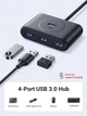 Хаб UGREEN CR113 USB 3.0 Hub 1m (Black) (UGR-20291) - зображення 5