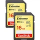 Карта пам'яті SDHC (UHS-1 U3) SanDisk Extreme 2x16Gb class 10 (90Mb/s, 600x) (SDSDXNE-016G-GNCI2) - изображение 1