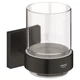Стакан для зубных щеток GROHE QuickFix Start Cube 410972430 прямоугольный стеклянный черный CV033756 - изображение 1