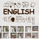 Вінілові наклейки English 154х97см наклейки для школи англійська Happy Pocket Коричневий матовий - зображення 1