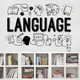 Вінілова наклейка на стіну Language 154х97см декор англійська мова для школи Happy Pocket Чорний матовий (HP-086M-070M) - зображення 2