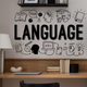Вінілова наклейка на стіну Language 154х97см декор англійська мова для школи Happy Pocket Чорний матовий (HP-086M-070M) - зображення 6