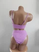 Женский раздельный купальнык в рубчик с завышенной талией New Style L фиолетовый (6-125) - изображение 6