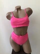 Женский раздельный купальнык в рубчик с завышенной талией New Style L ярко-розовый (6-125) - изображение 3