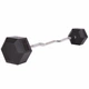 Штанга фиксированная изогнутая резиновая Rubber Hexagon Barbell 45кг Zelart (гриф l-95см) (TA-6231-45) - изображение 1