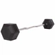 Штанга фиксированная изогнутая резиновая Rubber Hexagon Barbell 50кг Zelart (гриф l-95см) (TA-6231-50) - изображение 1
