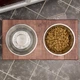 Миска на підставці для кота собаки OrganicSchef з нержавіючої сталі подвійна Коричневий Венге 20х32х58см 2+2 л (711574067377) - зображення 5