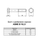 Болт дюймовий 1/2"-13x6" різьба UNC сталь Gr5 без покриття під ключ 3/4" ASME B18.2.1 (2шт.) [I5N60I5N612153050C] Metalvis - зображення 2