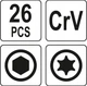 Три Комплекта Шестигранных Ключей HEX (mm), TORX, HEX (in) 26 шт YATO (YT-05644) - изображение 5