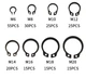 Стопорные Кольца Наружные М6, М8, М10, М12, М14, М16, М18, М20 Набор 200 шт DIN 471 Spec (SP-068200) - изображение 2