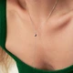 Серебряное колье - галстук "Шарик" 908-01360 Онікс 43 - зображення 2