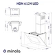 Черная кухонная вытяжка Minola HDN 6124 BL LED, наклонная пристенная декоративная, шириной 60 см - изображение 10