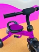 Дитячий триколісний велосипед для дівчинки Turbo Trike зі світловими ефектами фіолетовий LD - зображення 4