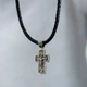 Золотий православний хрест "Розп'яття. Архангел Михаїл" п02759 Онікс - зображення 3